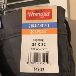 Wrangler 34x32 Straight Fit Grey Pants NWT